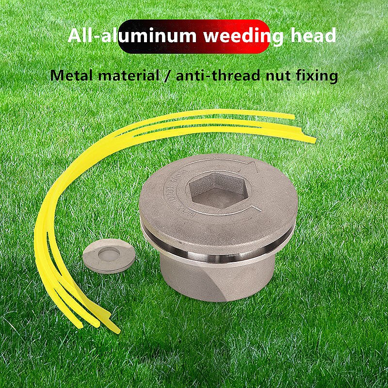 Universal Aluminium Alloy Trimmer Head String Set Garden Grass Brush Cutter Strimmer Head for Lawn Mower Accessories: Default Title