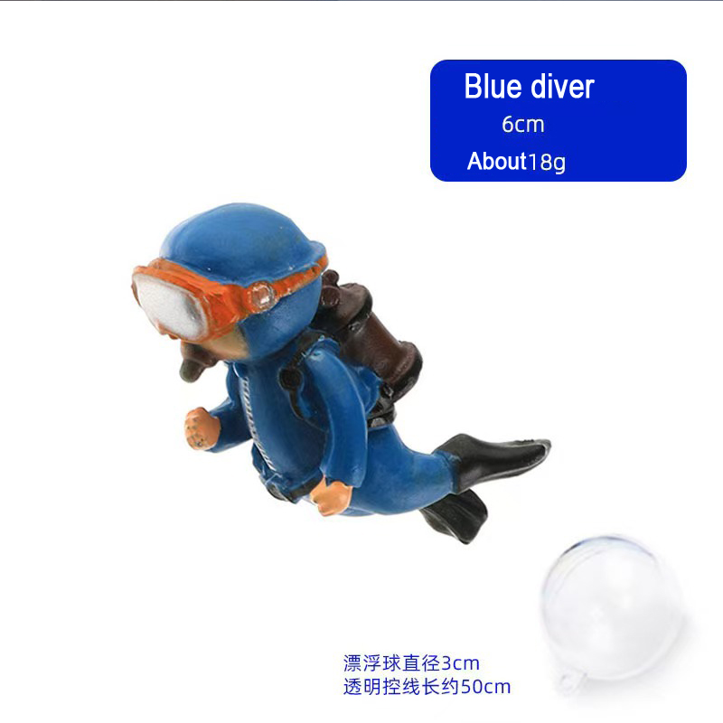 Tanques de peixes dos desenhos animados decoração mini mergulhador simulado flutuante sereia aquário decoração do tanque de peixes kiki pingente acessórios do aquário: MARROM