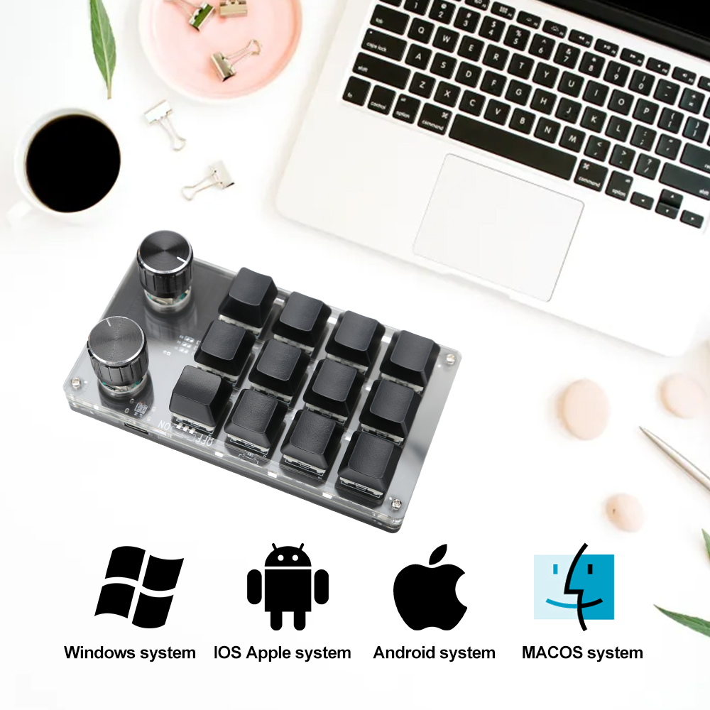 Macropad Macro Mechanische Toetsenbord Mini Gaming Aangepaste Programmeerknop Keypads Rode Schakelaar 3/4/6/12 Toetsen Voor Ps Pr Ai An