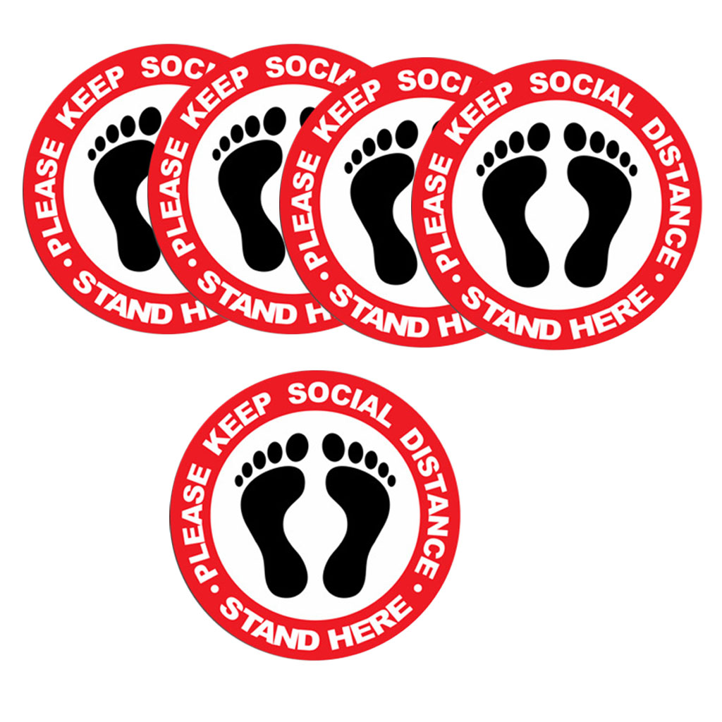 5x por favor mantenga su distancia separador Social pegatinas de suelo señal de seguridad de salud: A