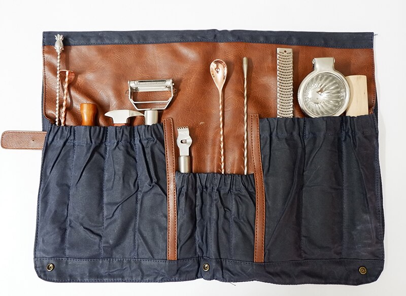 Bar rollen-hoch Barmann Bausatz Tasche, Tragbare Bar fallen tasche für Reise Barkeeper rollen hoch Bausatz Tasche