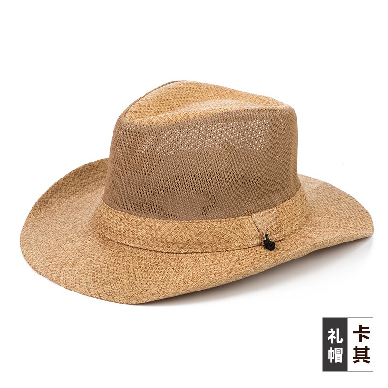 Udendørs solhat til mænd bred skygge mænd & #39 sommer fritid stråhat åndbar parasol hat herre & #39 sommer raffia solhat b -8283: Stil 3