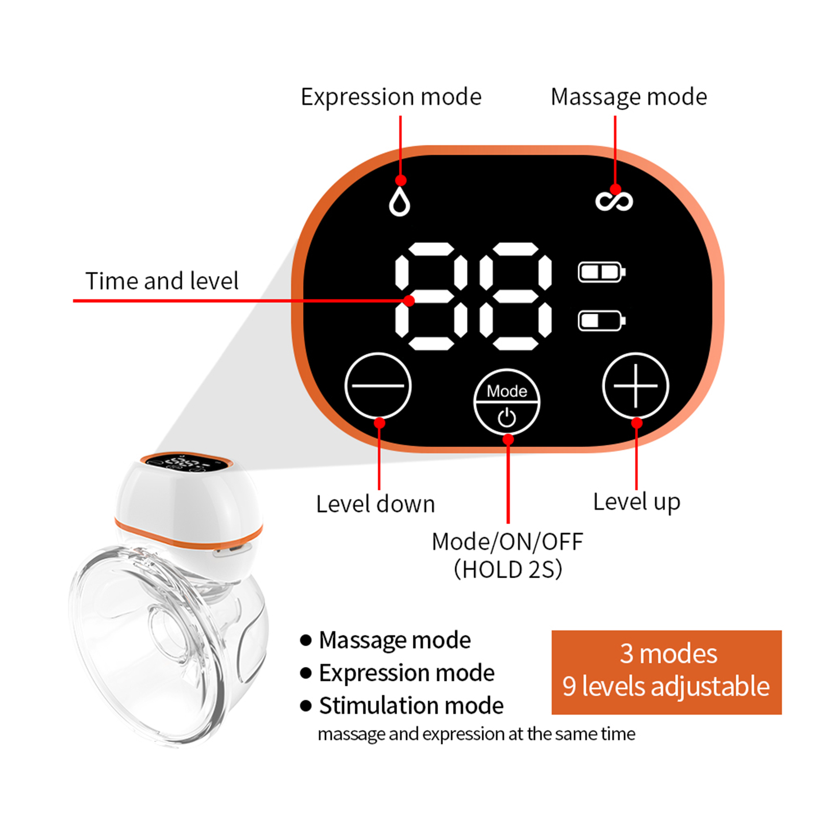 Tiralatte elettrico indossabile automatico LCD estrattore di latte ricaricabile USB silenzioso a mani libere accessori per neonati neonato