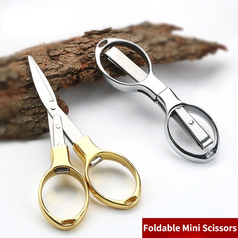Folding Scissors Stainless Steel Scissors Multifunctional Outdoor Fishing Children's Handmade Scissors Sewing Scissors