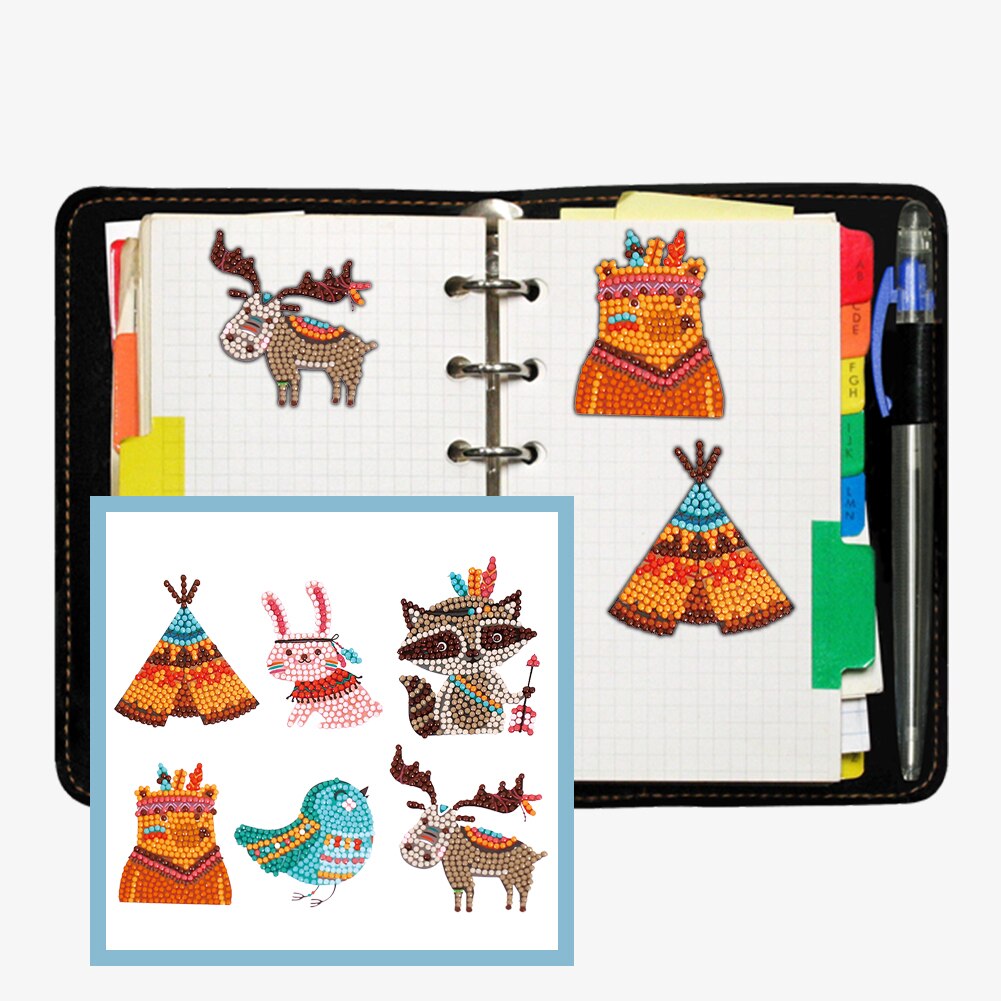 Rhinestone Picture Stickers Kit Field Nature Adhesive DIY Round Dill Diamond Painting Handmade Decals Casual Stickers