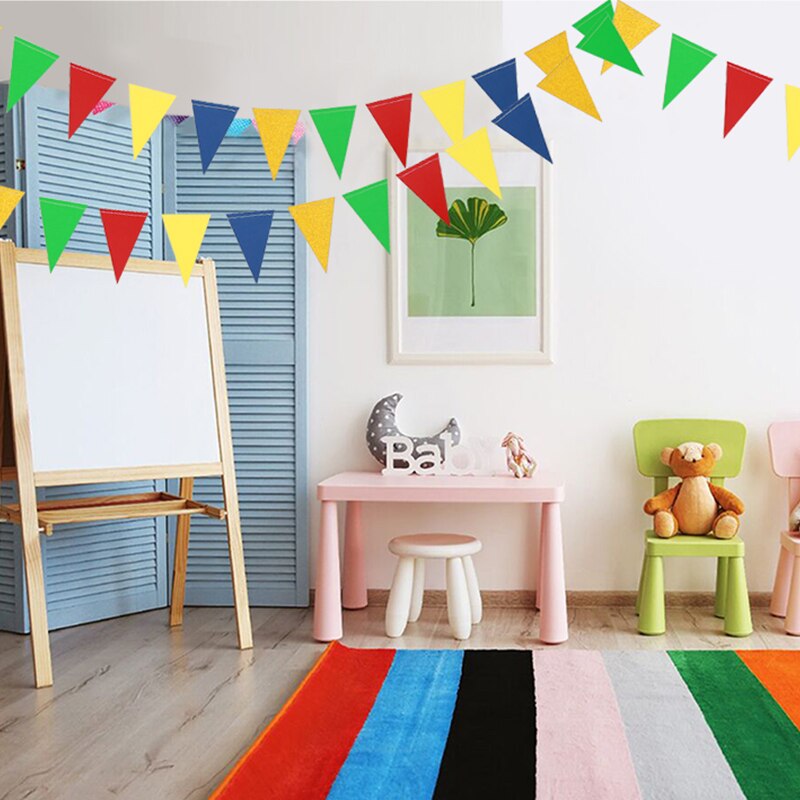 Banderín con temática de arcoíris para , banderines de papel coloridos para de feliz cumpleaños, guirnaldas de boda, decoraciones de barra de dulces