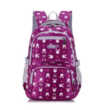Schooltas dames meisjes sthdent canvas preppy stijl schoudertas boekentas pure kleur bloemen tas schoolreis rugzak: Paars