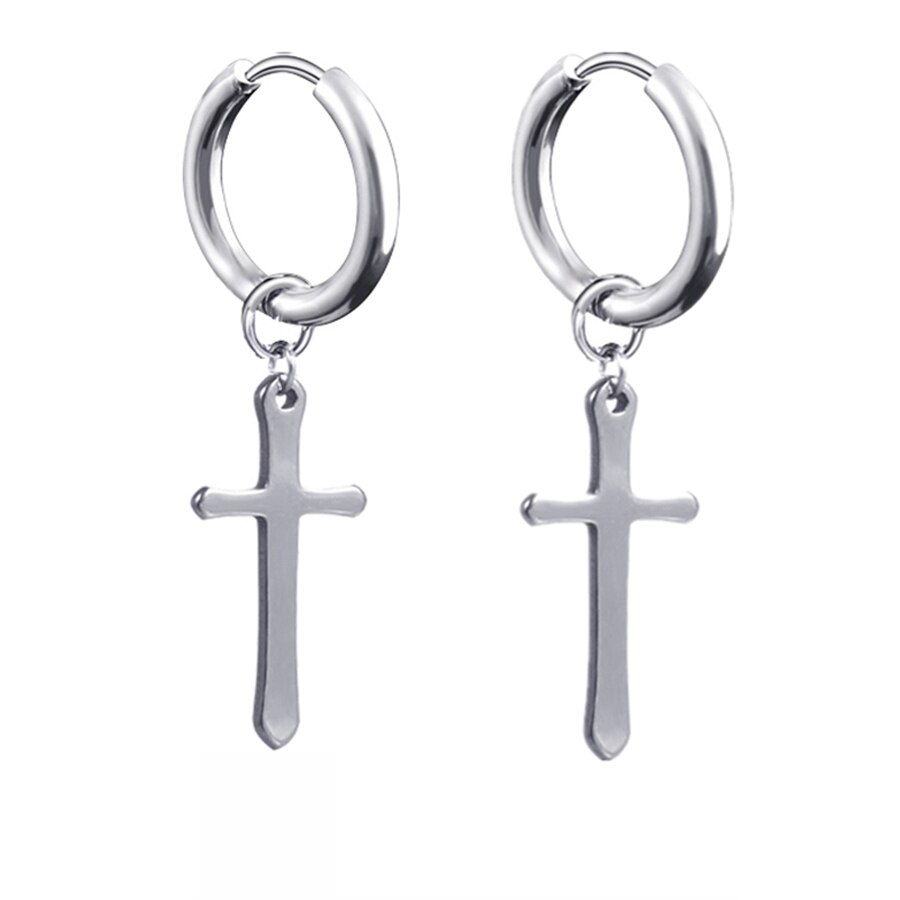 Vintage Skull Earrings for Women Goth Hoop Earrings Men Party Jewelry Aretes De Mujer Punk Piercing Stainless Steel Earrings: Style 13 / 1 Piece