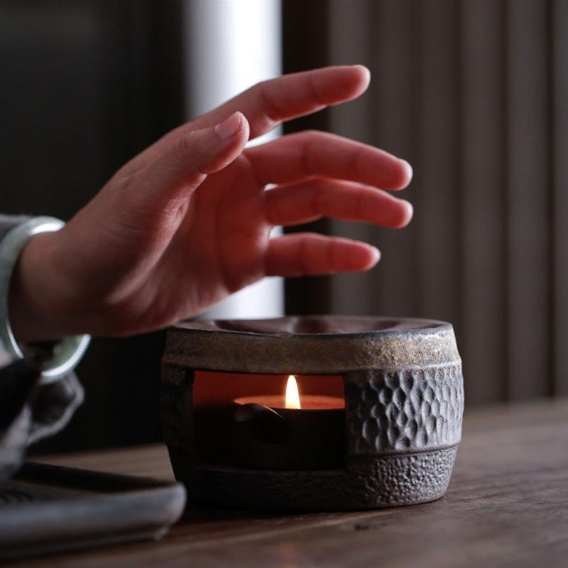 1Pc Teapot Warmer Retro Ceramic Tea Warmer Tea Heater Ceramic Candle Stand Holder Tea Stove Warmer