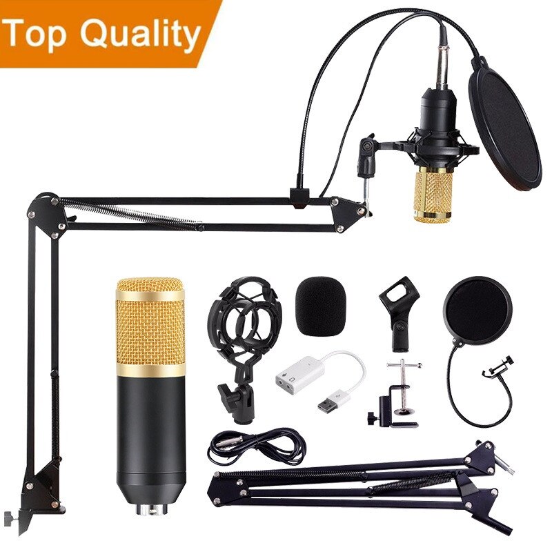 Microphone BM 800 Mic Stand Studio Condenser Microphone Vocal Recording KTV Karaoke Microphone For Computer PC