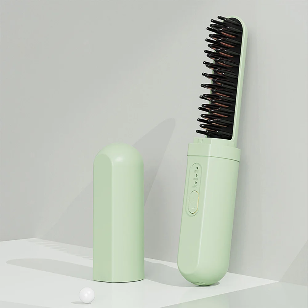 Mini draagbare draadloze stijltang Oplaadbare negatieve ionen Dual-purpose stijltang Krultang Haarstijltool: YELLOW