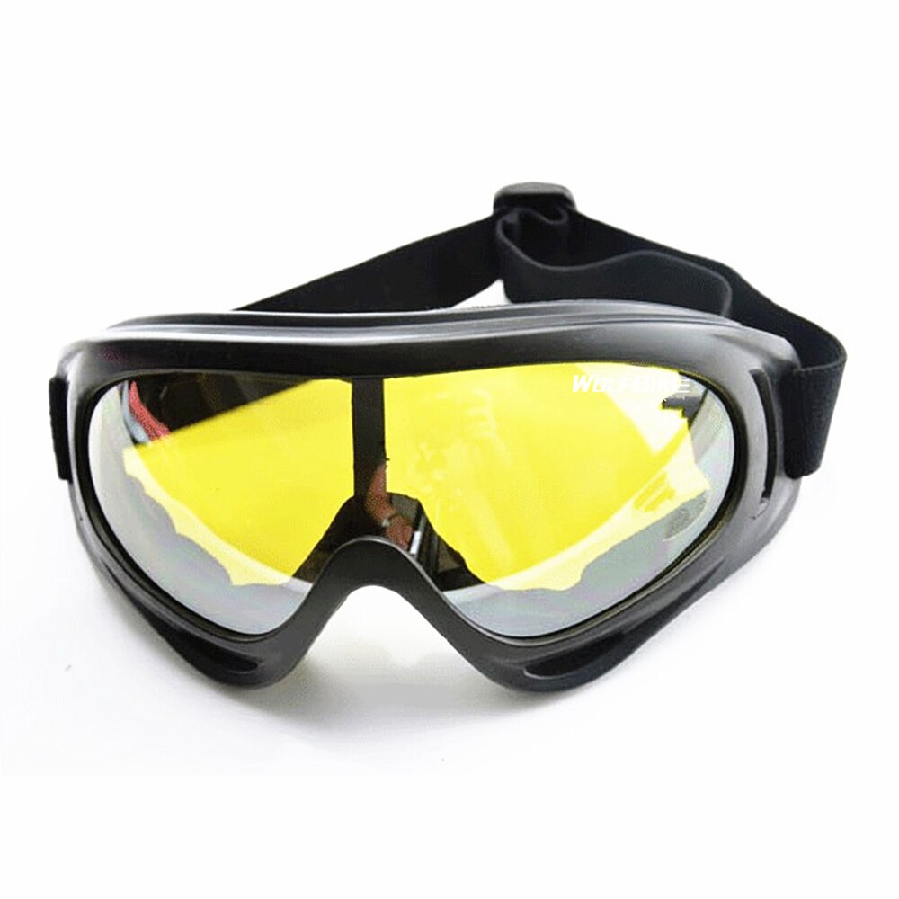 Mannen Vrouwen Skiën Bril Fietsen Eyewear Anti-Uv Outdoor Sport Zonnebril Anti-Dust Bril Snowboarden Bescherming Goggle: YELLOW