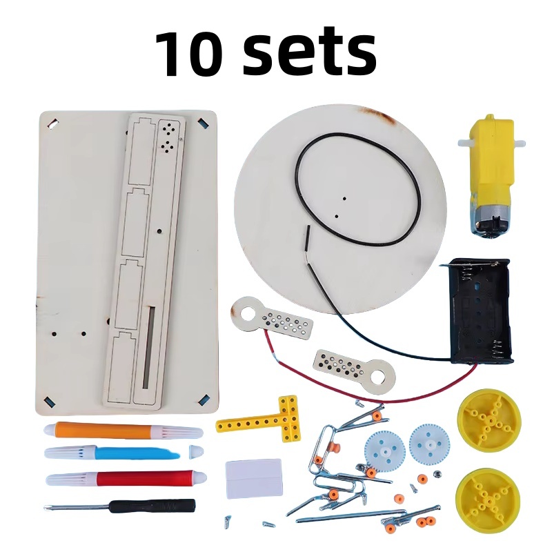 Traceur électrique en bois, bricolage, Robot de dessin, tige, modèle pour enfants, peinture automatique, Kits électroniques scientifiques, expérience: jaune clair