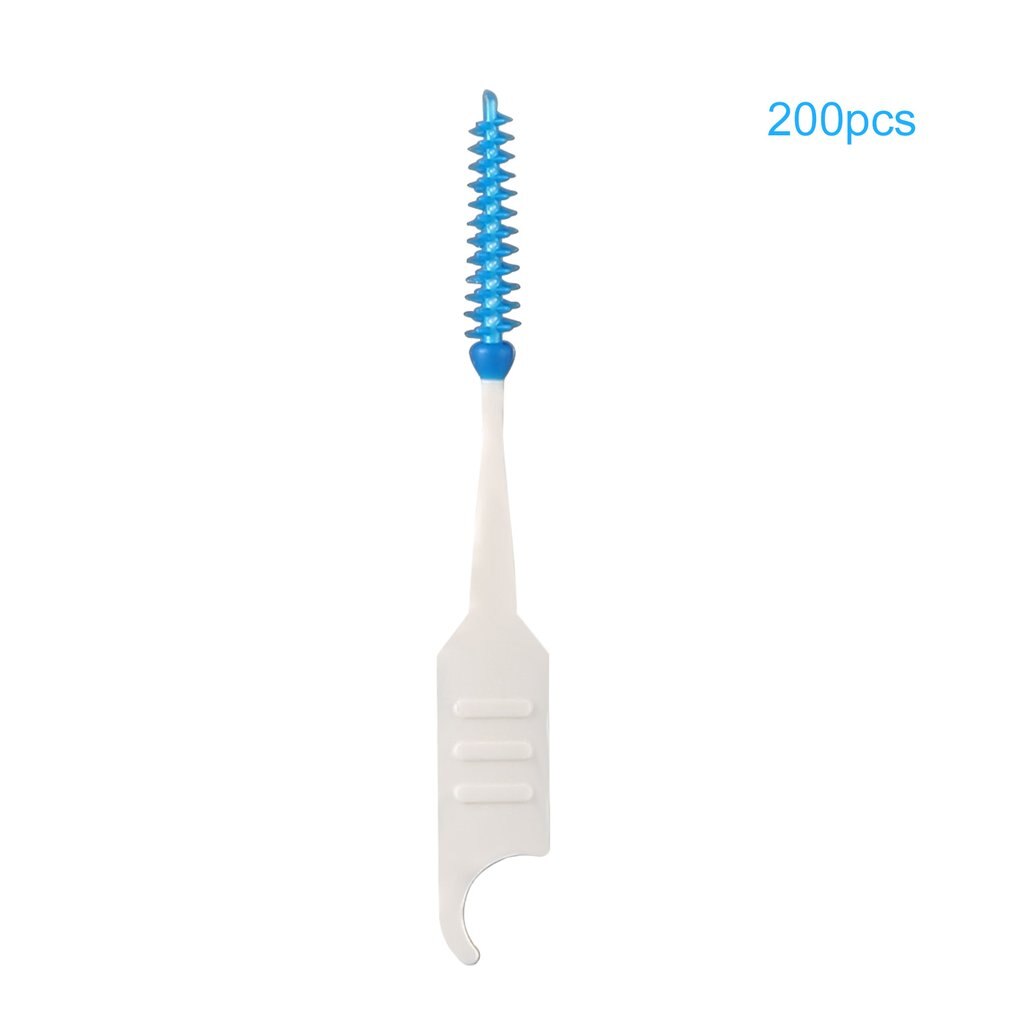 200 st/kartong mjuk interdentalborste silikon för engångsbruk tandtrådsborste tänder sticka tandpetare munvård tandtrådsrengöringsborste: Default Title