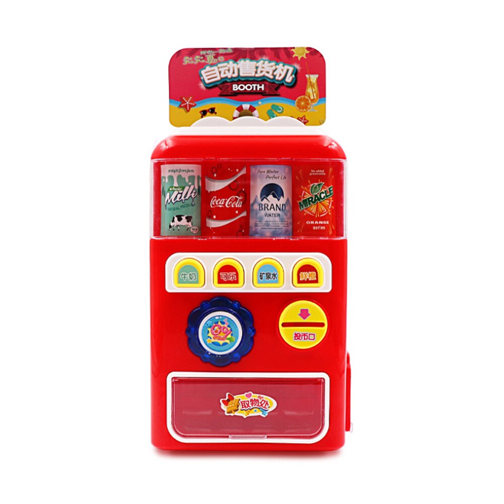 Enfants boisson distributeur automatique jouet Simulation supermarché caisse enregistreuse Preten jouer jouet monnayeur distributeur automatique enfants: Red
