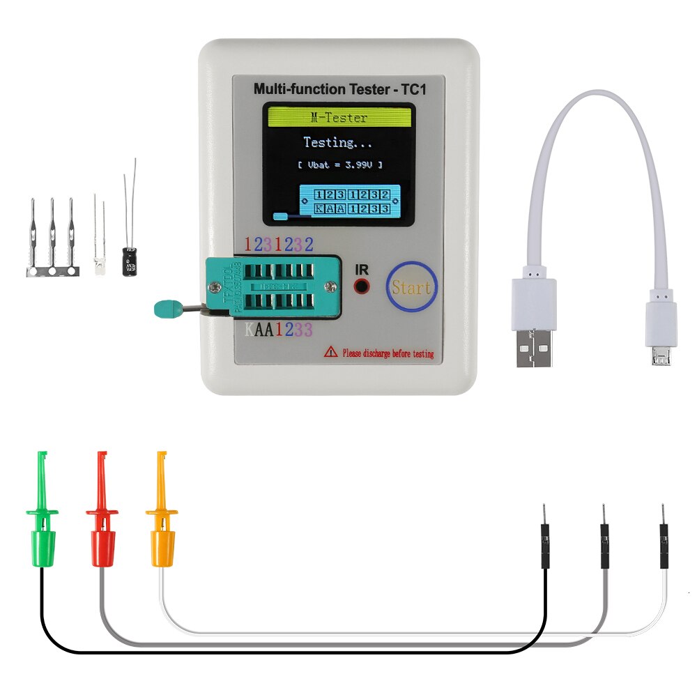 Testeur de Transistor lcr-tc1 lcr mètre lcr tc1, écran de 1.8 pouces, multifonctions, tft