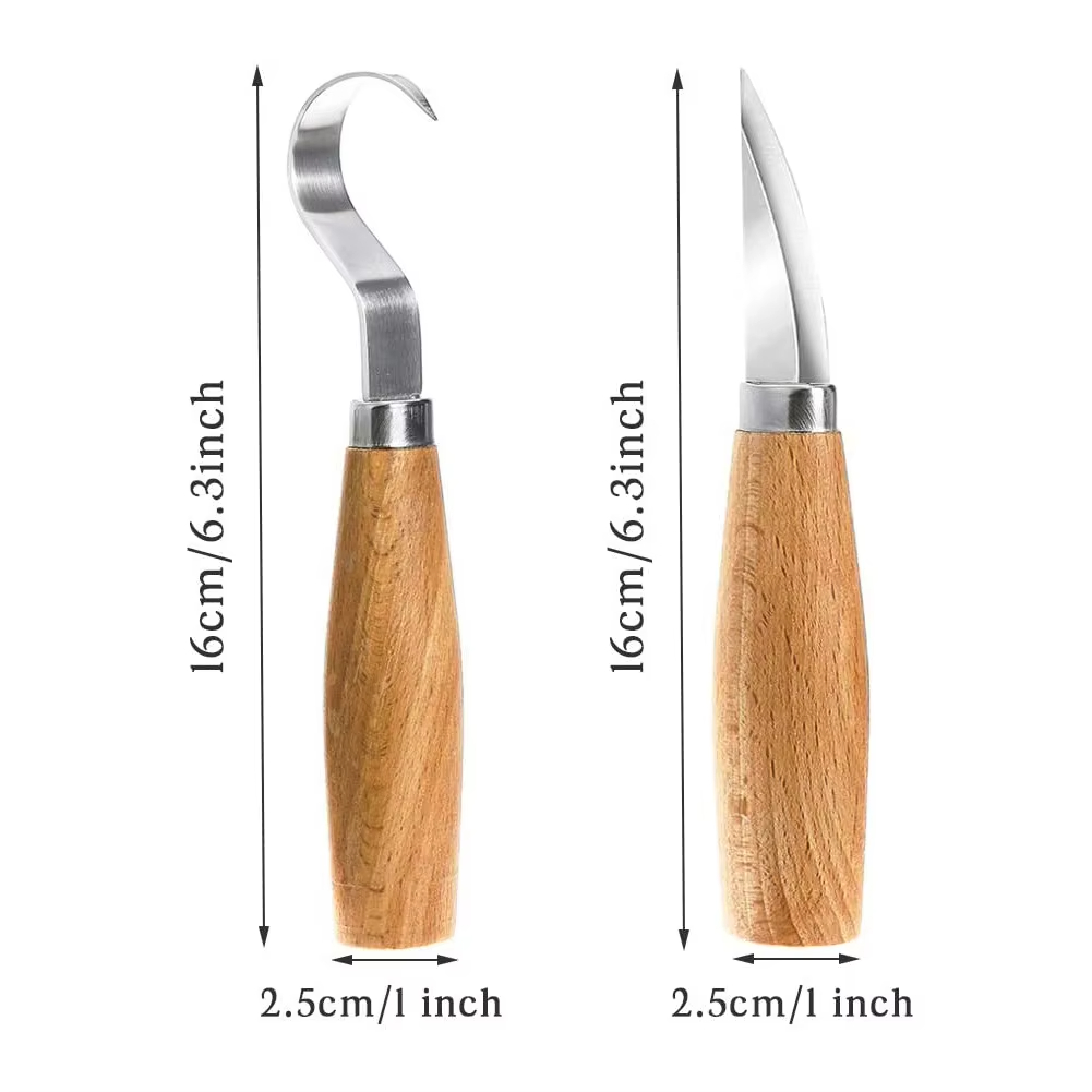 Couteau à découper le bois, ciseau à crochet, outils de sculpture, cuillère ergonomique pour le travail du bois, Durable, tordu, débutants, sculptural