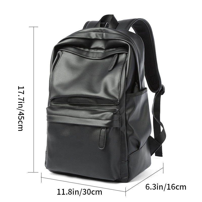 Mannen Lederen Rugzakken Zwart Schooltassen Voor Tieners Jongens College Boekentas Laptop Rugzakken Reistassen Mochila Masculina
