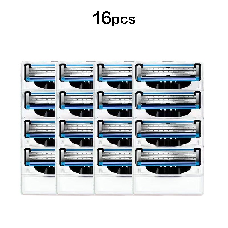 Fit All Mach3 8pcs Razor Blades Men Shaving Razor Blade For Men Face Hair Remova Sharp 3-Layer Shaver Blade: 16 blade