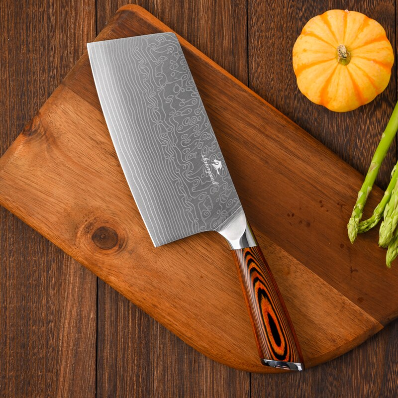 Shuangmali 3 stk værktøj madlavning kok kniv sæt 5 cr 15 rustfrit stål køkken kniv sæt paring udskæring kinesisk spaltekniv: Kinesisk kniv