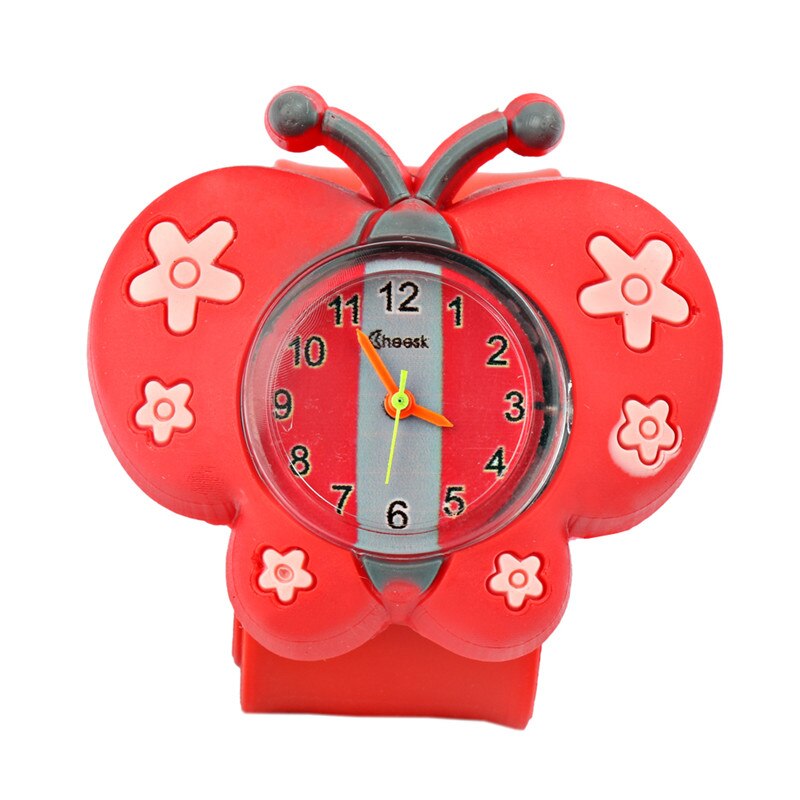 Kinderen Horloges Slap Cartoon Siliconen Sporthorloge Kids 3D Creatieve Quartz Leuke Vlinder Pat Cirkel Horloge Baby Klok