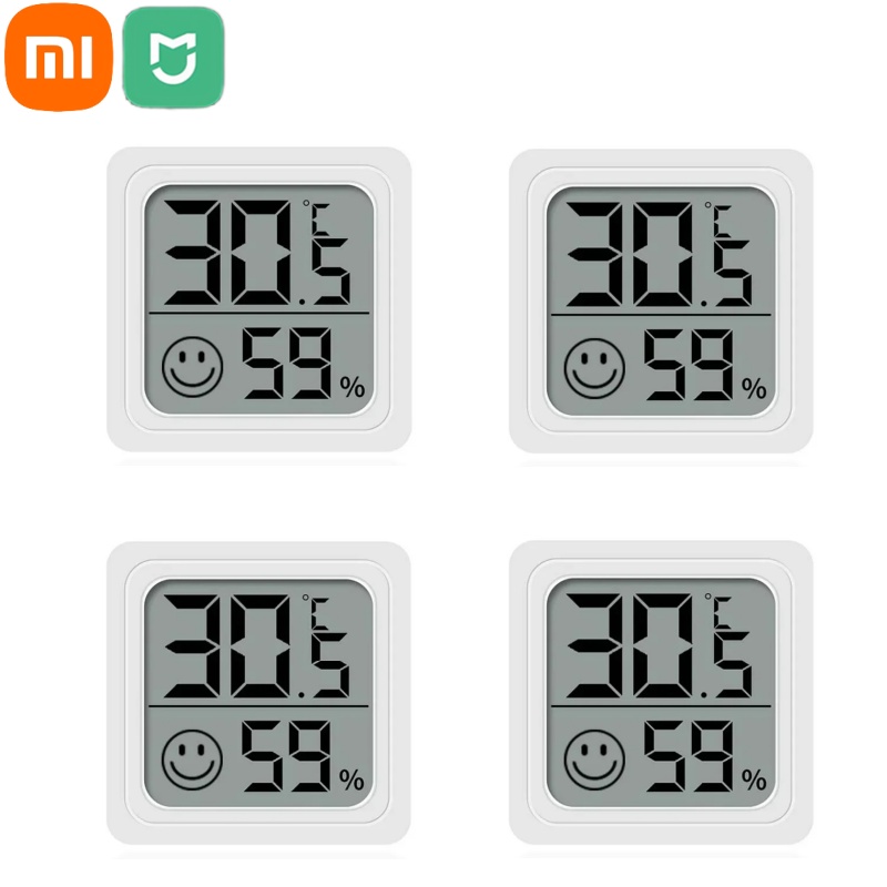 Xiaomi Mini LCD Digitale Thermometer Hygrometer Binnenkamertemperatuur-vochtigheidsmeter Sensormeter Weerstation 4-delige set: Blauw