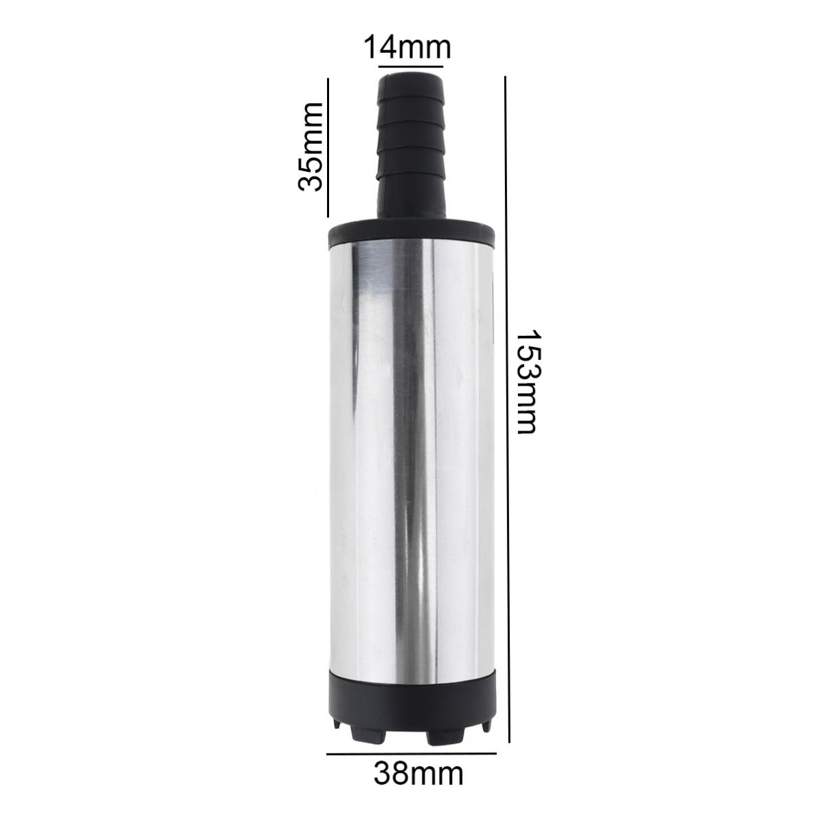 Universal DC 12V 38MM Portable Aluminium Alloy Car Electric Submersible Pump Fuel Water Oil Barrel Pump with 2 Alligator Clips