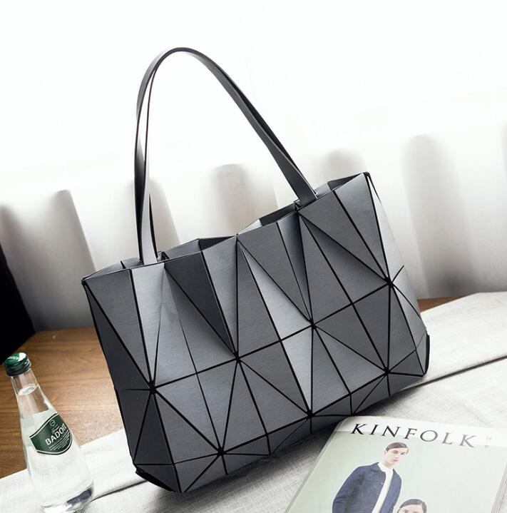 Maelove women-bag Geometric Diamond Folding Tote Shoulder Bags Matte color Geometry Handbags for Girls: matte color gray