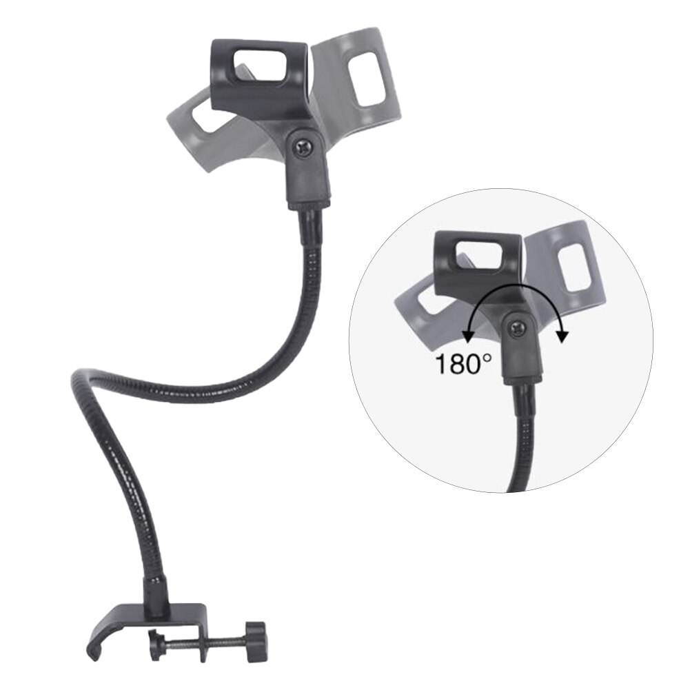 Flexible Heavy Duty Table Mounting Universal Microphone Arm Stand With Clip Adjustable Gooseneck 360 Degree Rotate Office