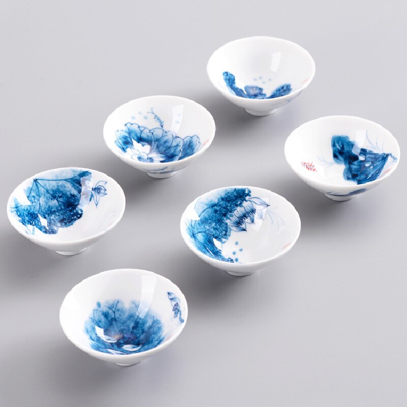 2 Teile/satz Chinesische Hand Bemalt Keramik Teetasse Haushalt Meister Tee Schüssel Einzigen Tasse Getränk Handgemachte Tee-einstellen Kegel Teetassen