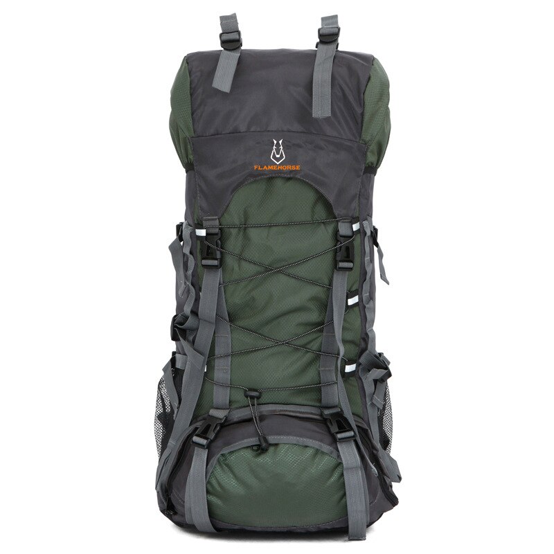 Rugzak Mannen 60L Wandelen Tassen Weekend Pack Duffle Mannen Reizen Grote Zak Water Proof Lange Vakanties Bag Trip Journey tassen: DARK GREEN