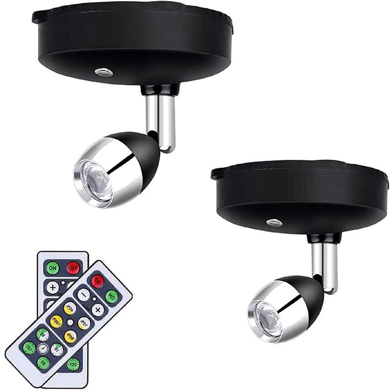 Wireless Spotlight Indoor Battery Operated Accent Lights Art Lights For Paintings LED Wall Light With Remote (2 Pack)
