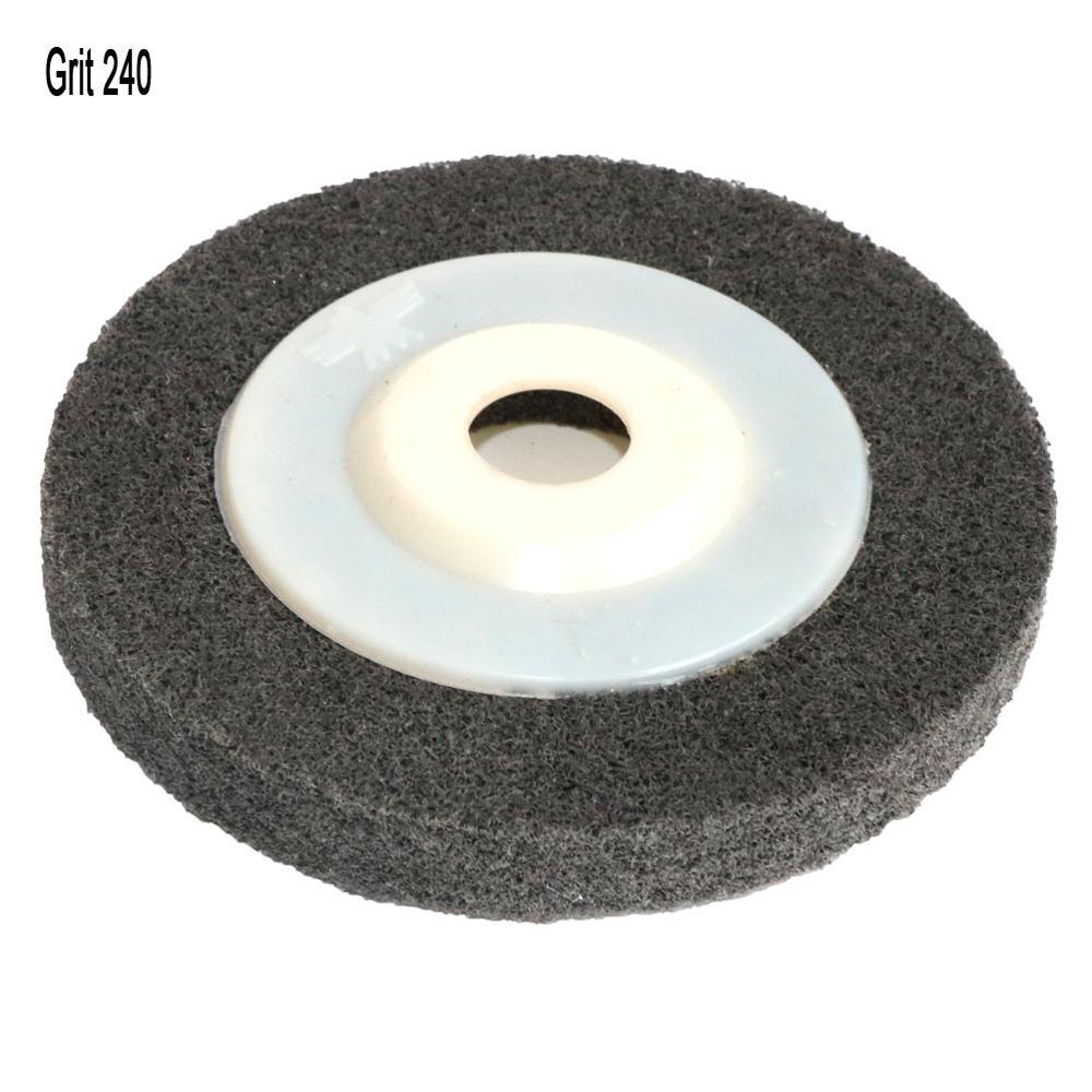 4" Nylon Fiber Polishing Wheel Non woven Abrasive disc 100*16 Grinding Polishing Wheel for Metal Ceramics Marble Wood Craft: 10pc / Grey grit240