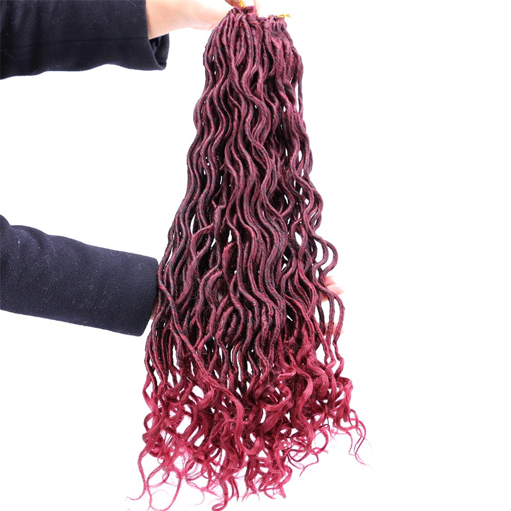 FSR 22 pulgadas diosa Faux Locs Crochet Hair Soft End trenzas naturales 24 Roots/Paquete de pelo trenzado sintético para mujeres