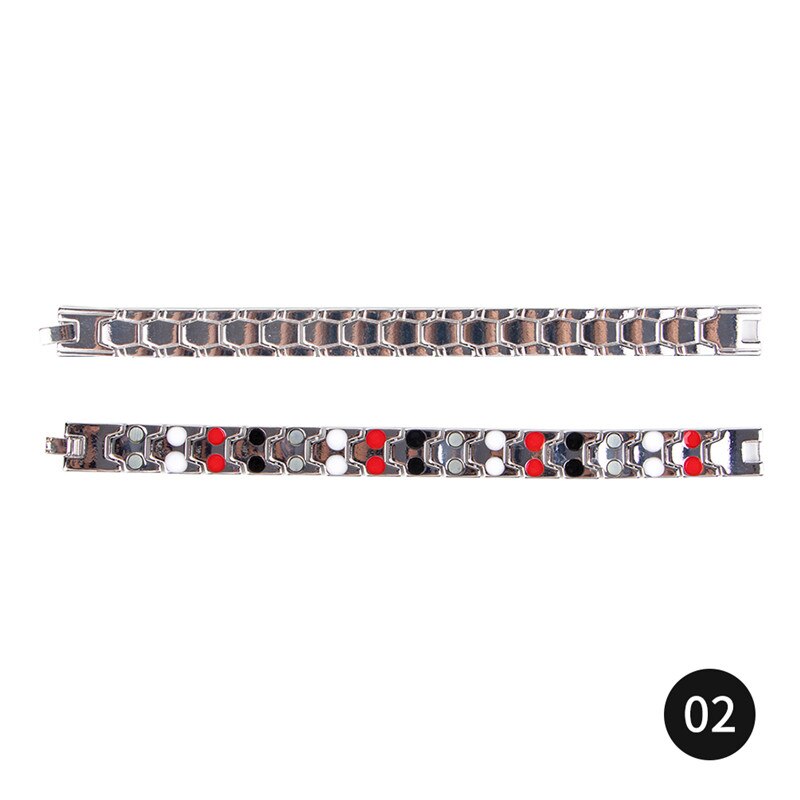 Pulsera magnética saludable para mujeres, brazaletes de magnetita con imanes de terapia de poder, joyería para el cuidado de la salud, inoxidable: Type2 02