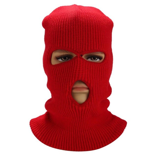 Unisex Cycling Face Mask 3 Holes Winter Neon Mask Cycling Mask Outdoor Halloween Caps Motorcycle Bicycle Ski Cycling Scarf Masks: Red