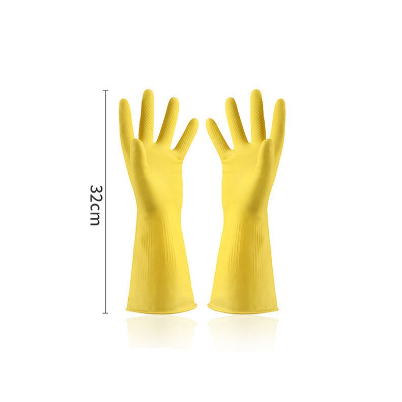 Guantes de látex de goma gruesa para mujer, manoplas de protección de trabajo de plástico resistentes al desgaste, resistentes al agua, para lavar platos, Invierno