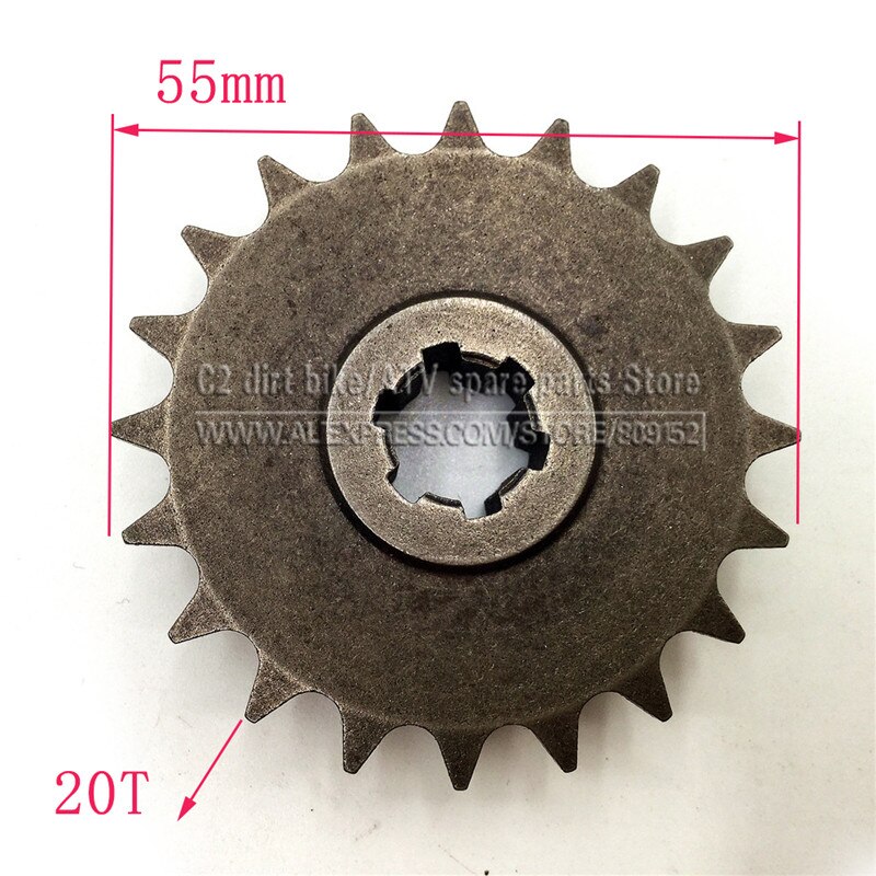 Etuhammaspyörä hammaspyörä  t8f 11 14 17 20t 20 hammaspyörä 47cc 49cc minimoto minipölymopo mopo skootteri: 20t