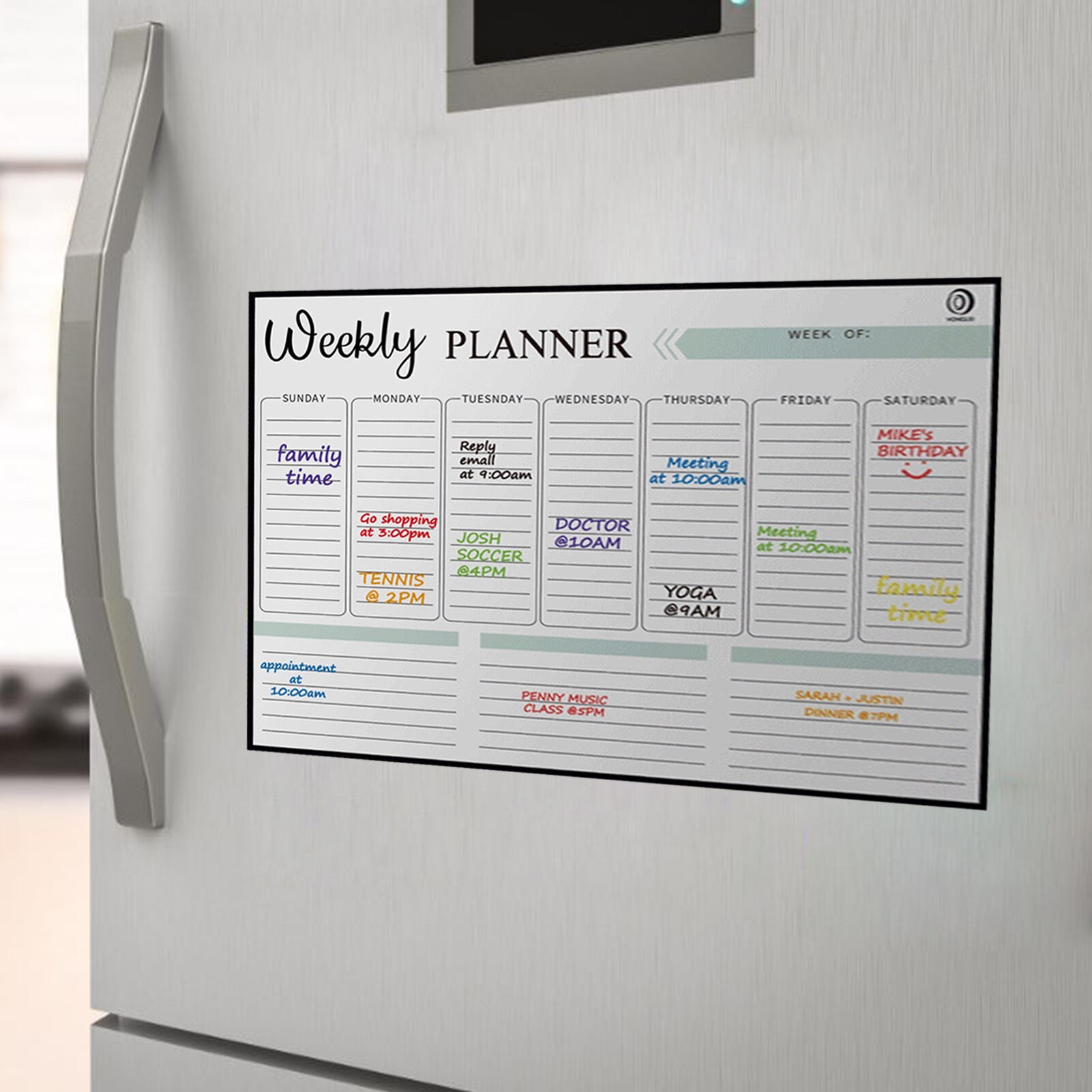 Eco-friendly Rewritable Magnetic Weekly & Monthly Planner Whiteboard Fridge Flexible Daily Message Drawing Refrigerator Board