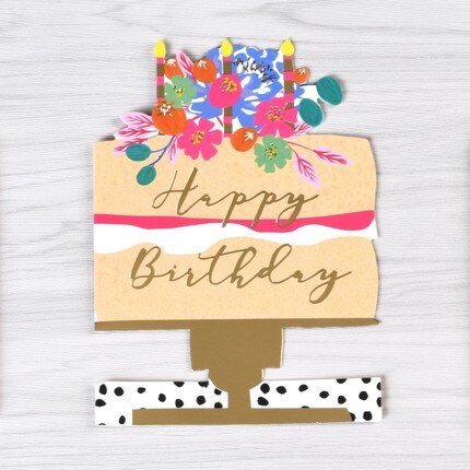 Flower Message Card Happy Birthday Label Tag Party Thank You Invitation Card: WISH-1925 II 06