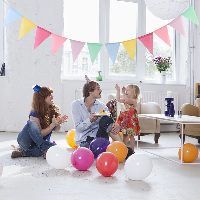 4m Multiolor Jute Leinen Fahnen Wimpel Geburtstag ... – Grandado