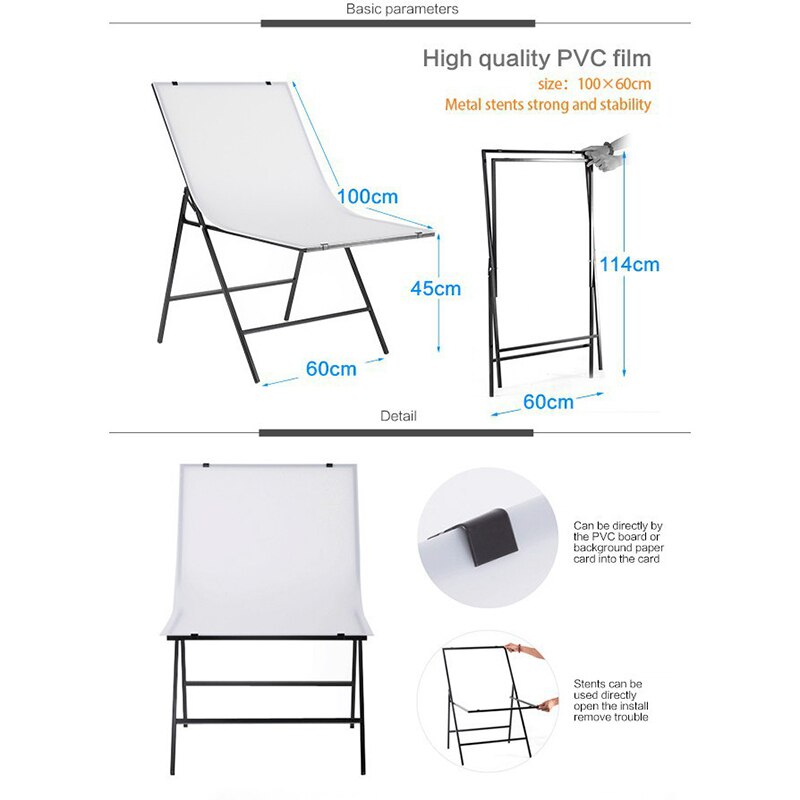 60*100cm plegable portátil Especialidad Fotografía estudio MESA de fotografía foto para la vida muerta producto de tiro