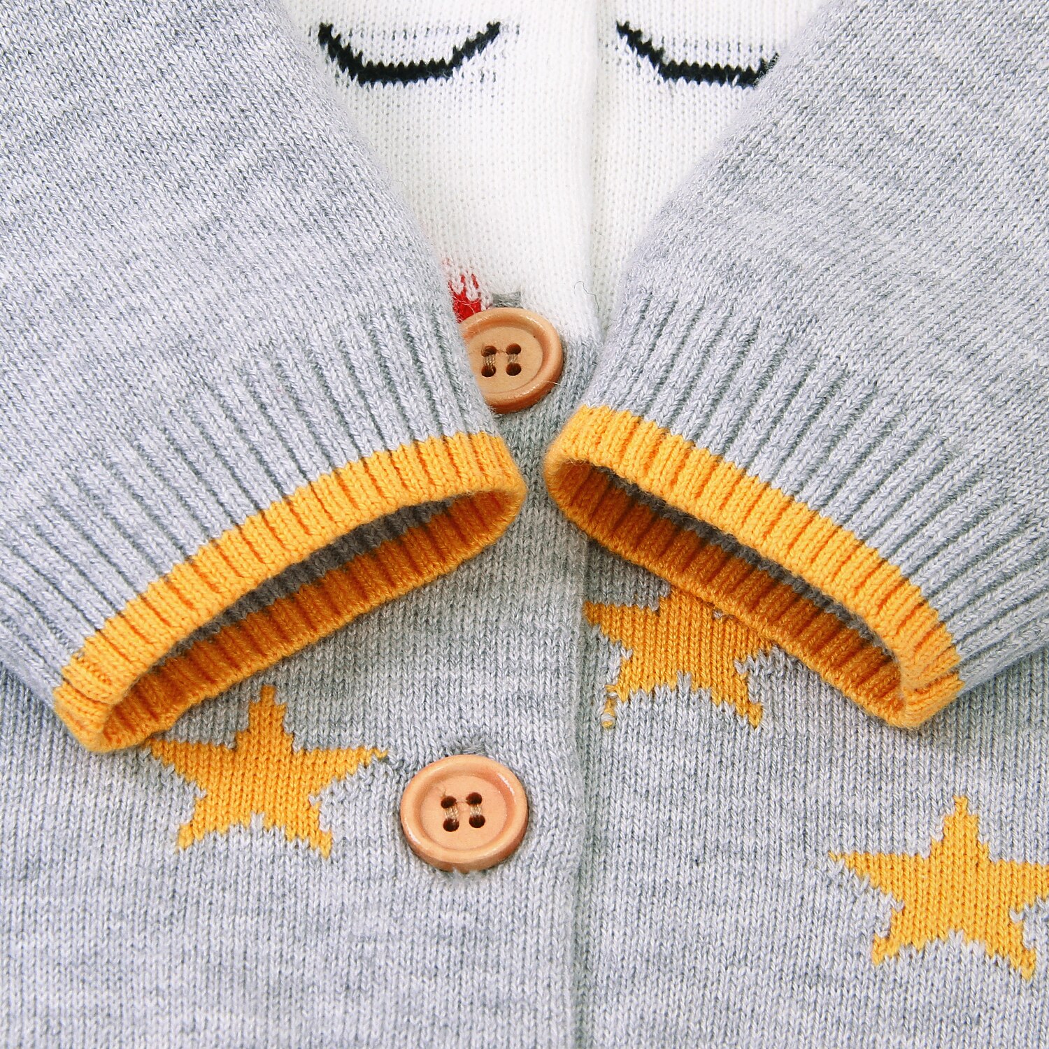 Toddler’s Lovely Coat O-Neck Long-Sleeves Sweater Cardigan with Rainbow Cloud Star Patterns Baby Girl Boy Cute Sweater 0-18M