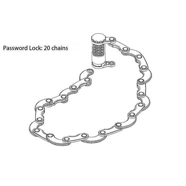 PAW Foldable Bike Lock 2 Keys Strong Security Anti-theft Bicycle Lock Heavy Duty Chain Cable Padlock Motorcycle Lock For Bicycle