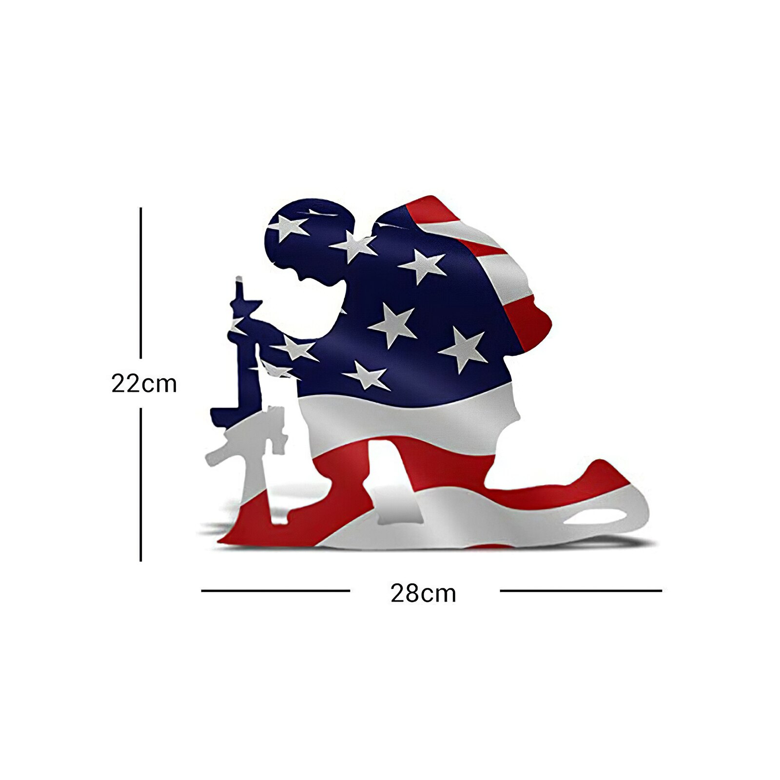 Lightweight Kneeling Soldier Decoration Acrylic Soldier Artistic Sculpture Soldier Weathered Garden Kneeling Soldier Statue Flag