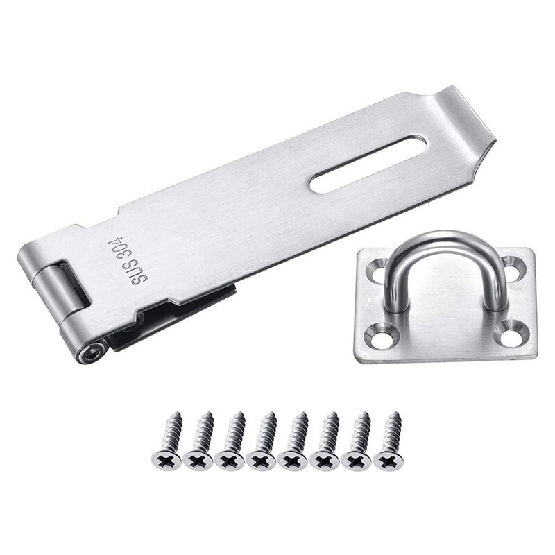 Padlock Hasp Staple 2 Pack Heavy Duty Safety Door Clasp Gate Lock Latch,SUS304 Stainless Steel Brushed Finish Padlock Clasp Shed