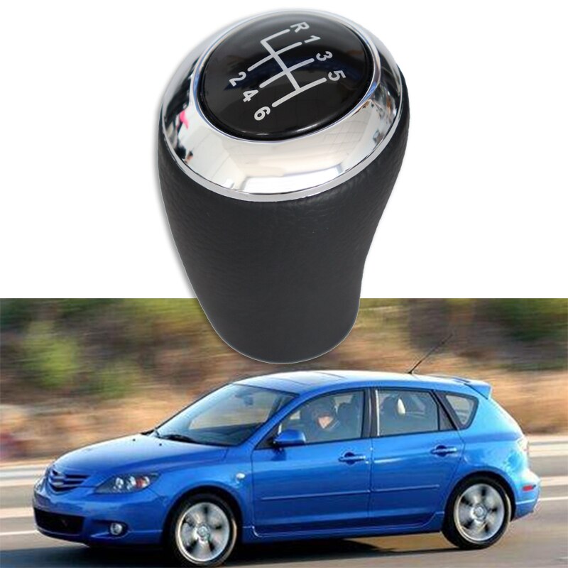 Pommeau de levier de vitesse manuel de voiture manette de vitesse tête noire pour Mazda 3 5 6 BK BL 5 CR CW 6 II GH CX-7 ER MX-5 NC III: Default Title