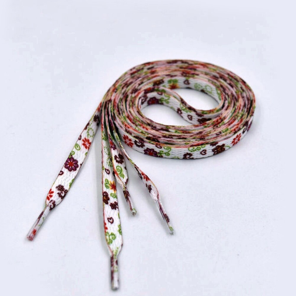 120cm flate skolisser for uformelle joggesko små freshe trykkserier skolisser polyester sko lisser mønster sport: Rød