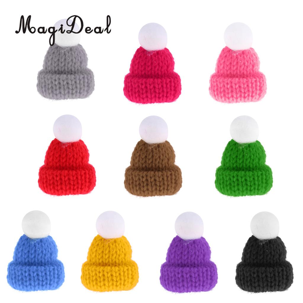 1/12 Schaal Dollhouse Miniatuur Scène Beanie Hoed Leuke Winter Skate Cap Party Kleding Accessoires Decoratie 10 Kleuren