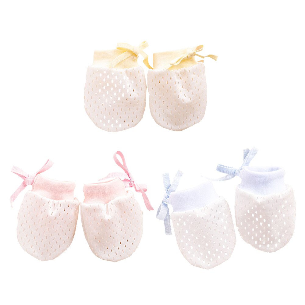 1Pair Accessories Protection Face Breathable Mesh Anti Scratching Newborn Mittens Adjustable Baby Gloves Summer Girl Soft